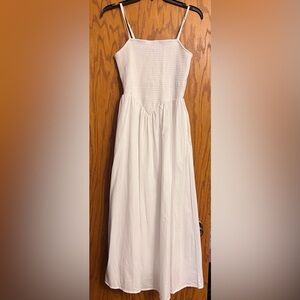 Japna White Casual Dress, spring, neutrals, boho, 100% cotton